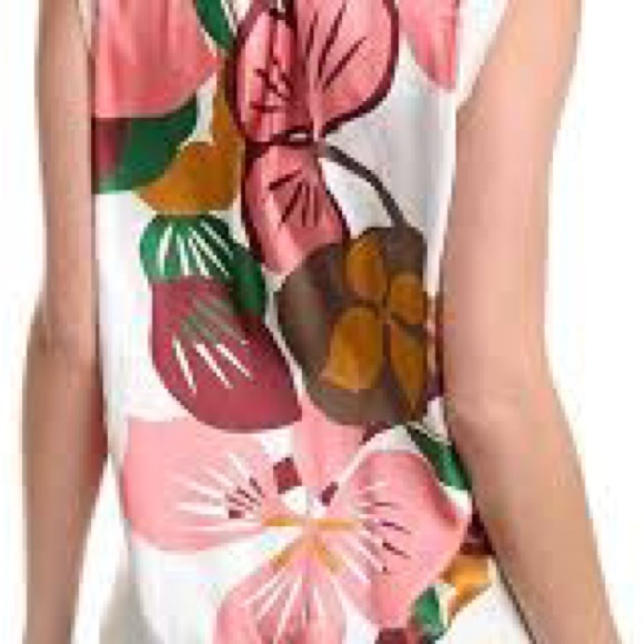 Ted Baker White Sleeveless Top with Pink, Mustard & Green Floral Print - Picture 2 of 9